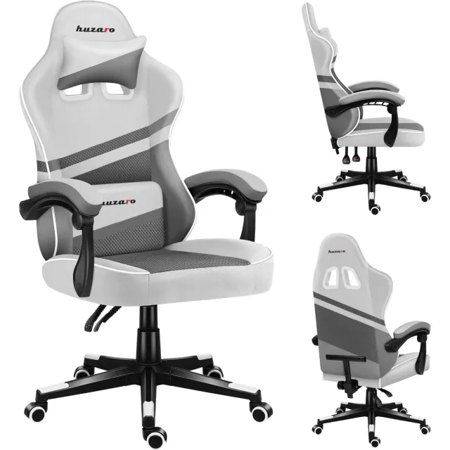 Huzaro Force 4.4 White Mesh – Ergonomische Gamingstoel met SoftFlex en Mesh Comfort Wit