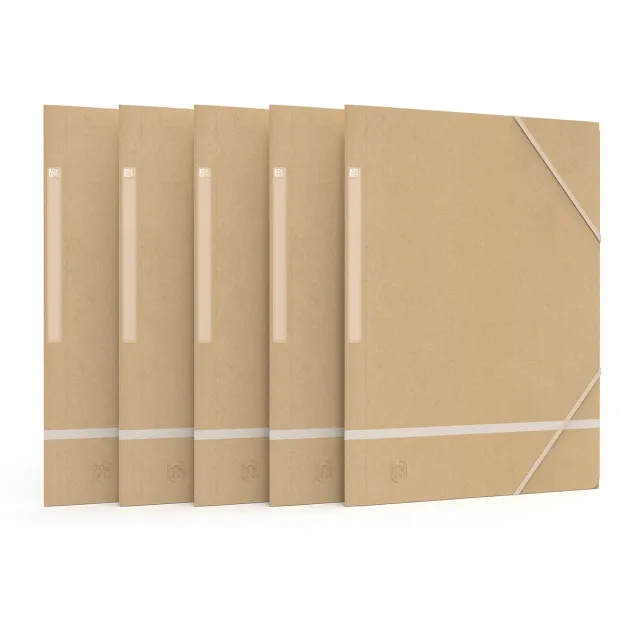 Oxford Touareg elastomap, uit karton, ft A4, naturel en geassorteerde kleuren, pak van 5 stuks wit