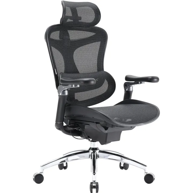 Sihoo Doro C300 Pro Ergonomische Bureaustoel - Ultrazachte 6D-Armleuningen - Verstelbare Hoofdsteun & Zitkussen - Dynamische Lendensteun - 150kg Draagvermogen - Kantoor/Thuis/Gaming - Zwart Zwart - geüpgraded
