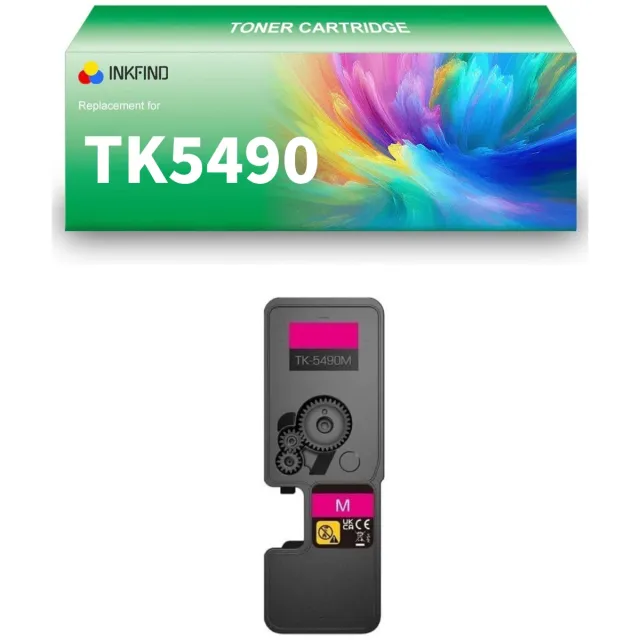 INKFIND TK-5490 Magenta tonercartridge compatibel met Kyocera TK5490 TK-5490 Magenta geschikt voor Kyocera ECOSYS PA2101cwx/PA2101cx/MA2101cfx/MA2101cwfx - 1-pack Magenta Magenta x 1