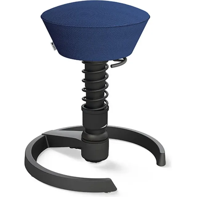 AERIS SWOPPER ergonomische bureaukruk - zwart onderstel - blauwe zitting - gliders - mesh - standaard
