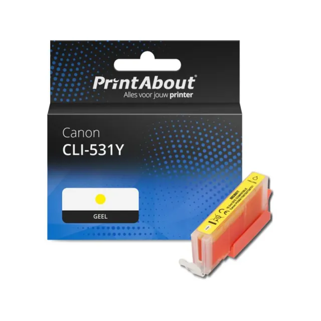 PrintAbout huismerk Inktcartridge CLI-531Y Geel Geschikt voor Canon