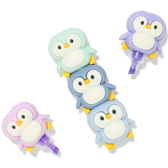 HEMA Accentueerstiften pinguïn op toren - 4 stuks (multicolor)
