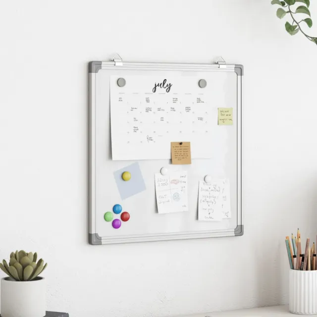 vidaXL Whiteboard magnetisch 60x60x1,7 cm aluminium Wit