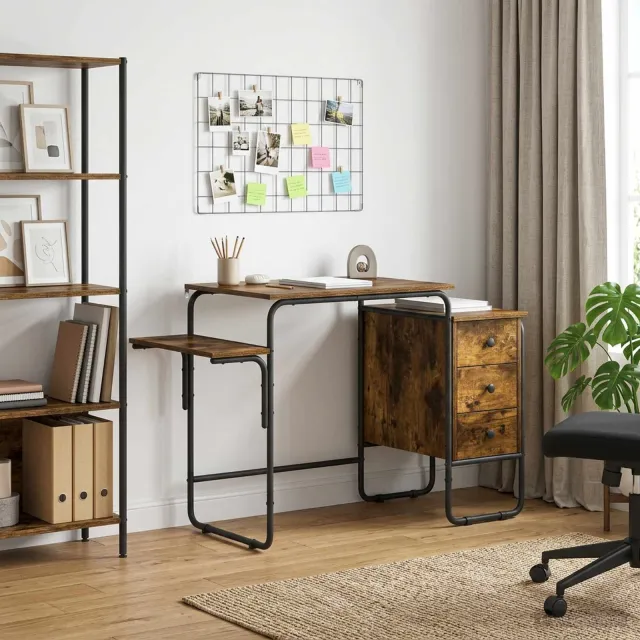 vidaXL Bureau met opbergruimte Gerookt eiken 120 x 50 x 75 cm, foto 2