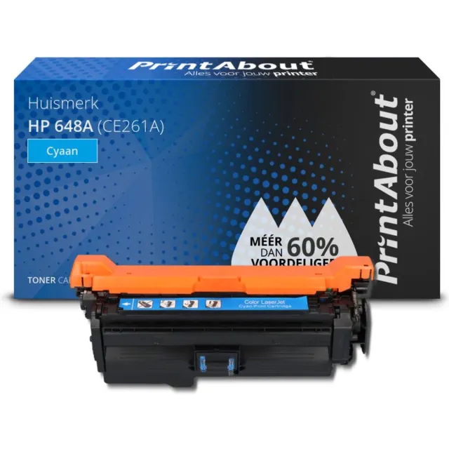PrintAbout HP 648A (CE261A) toner cyaan Huismerk