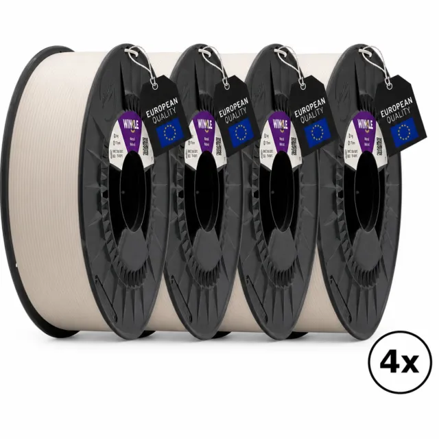 Winkle ASA 3D Filament - Filament voor 3D printer - Hoge Nauwkeurigheid - Naturel - Ø 1,75 mm - 4x1 kg 4x Naturel