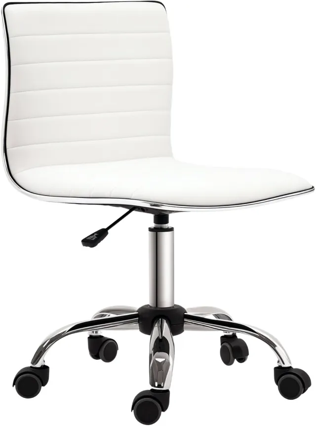 Homcom bureaustoel - Polyurethaan - 48x52x90cm - Wit