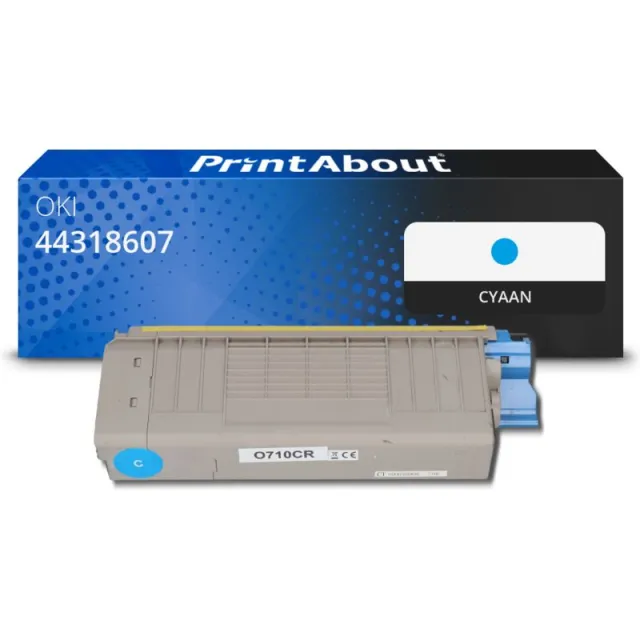 PrintAbout huismerk Toner 44318607 Cyaan Geschikt voor OKI