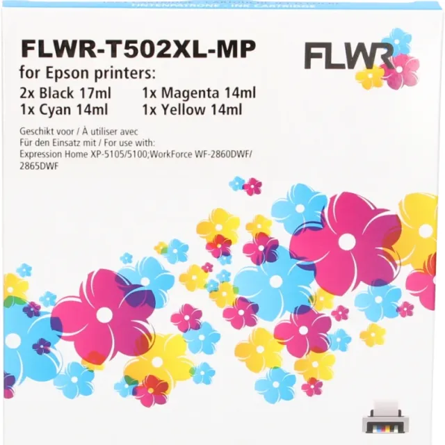 FLWR Epson 502XL Multipack zwart en kleur (Huismerk (compatible)) Multicolor