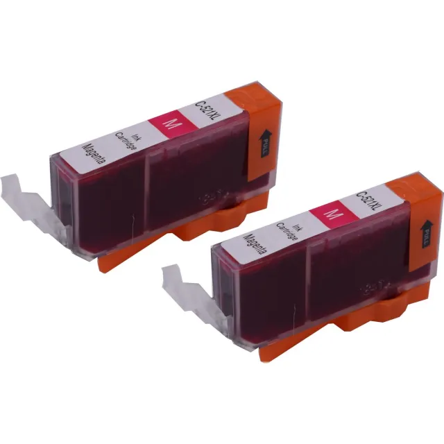 KATRIZ huismerk inkt voor|Canon CLI-521M |11ml | ( 2stuks) - Met chip Magenta