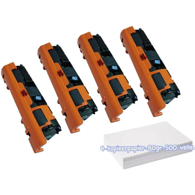 KATRIZ huismerk toner Q3960A Zwart + Q3961 Cyaan + Q3962 Geel + Q3963 Magenta (HP122A) + Kopieerpapier-A4-80GR-500vellen-wit | Geschikt voor HP Color LaserJet 2550 series/HP Color LaserJet 2820 series/ HP Color LaserJet 2840 series/ Canon LBP5200 Zwart, Cyaan, Magenta, Geel