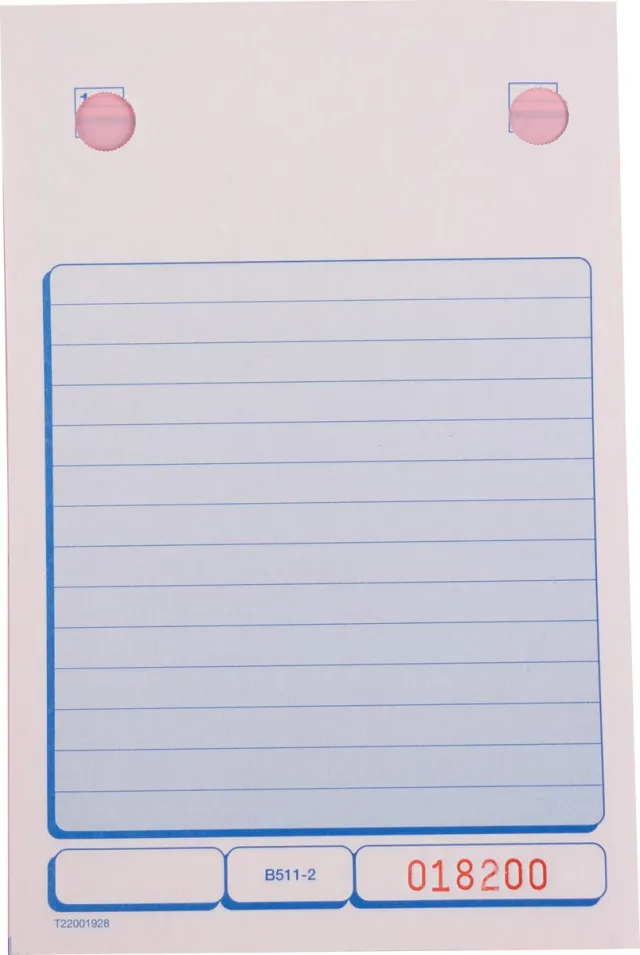 Gallery vulling voor bonautomaten nummering 1 - 60.000, 100 dubbele blaadjes blauw