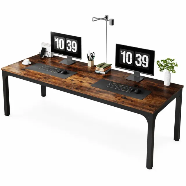 C. , R. E. CORE Bureau - 2 Persoons bureau - 200cm Extra lang computerbureau - Computertafel - Kantoorbureau - 200x70x75cm - Rustiek bruin