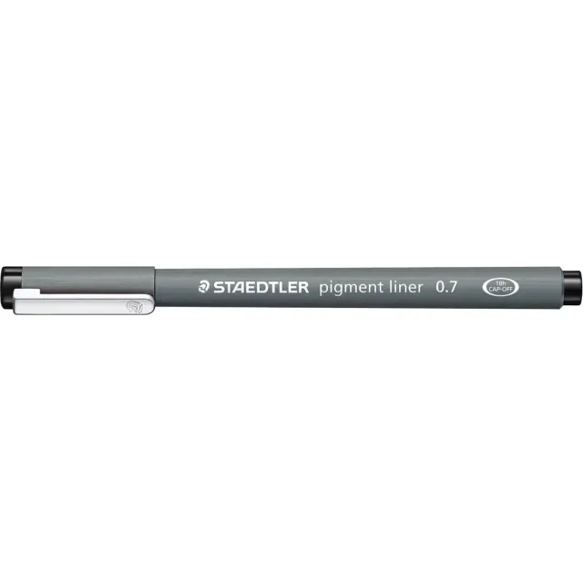 Staedtler pigment liner fineliner, ronde punt, schrijfbreedte 0,7 mm, zwart