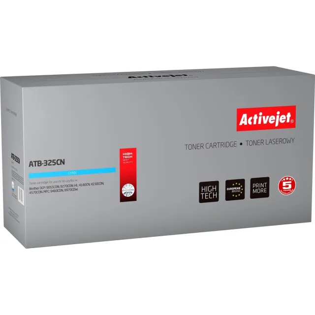 ActiveJet ATB-325CN toner voor brother printer; Brother TN-325C vervanging; Opperste; 3500 pagina's; cyaan. Zwart