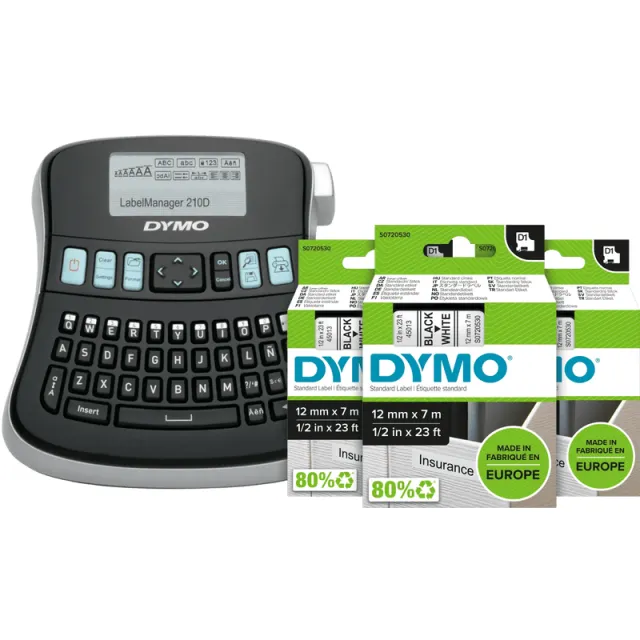 Dymo LabelManager 210D+ Labelprinter Qwerty + 3 extra labels