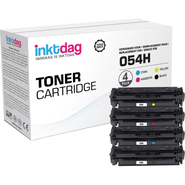inktdag Multipack Laser toner cartridges voor Canon 054H/ / Canon 054(Zwart, Cyaan, Magenta & Geel | Geschikt voor Canon i-Sensys LBP621CW, Canon i-Sensys LBP623CDW, Canon i-Sensys MF641CW, Canon i-Sensys MF643CDW en Canon i-Sensys MF645CX Zwart x 1