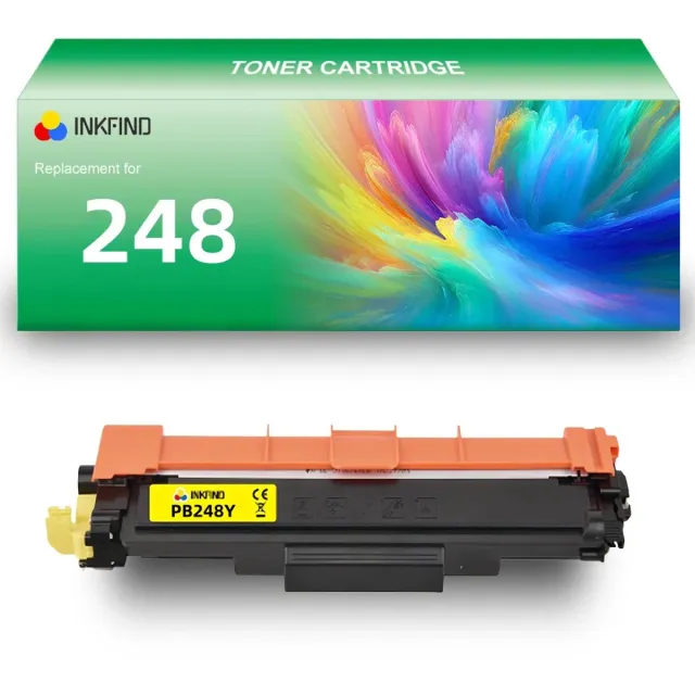 INKFIND TN248 Geel tonercartridge compatibel met Brother TN248 TN-248 Geel toner cartridge - 1-pack Geel Geel x 1