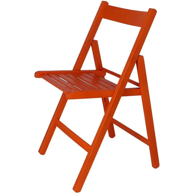 WELLHOME Bas Stoel In Beukenhouten Afwerking 43x47x79 Cm Oranje Orange