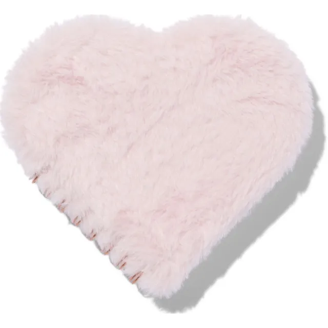 HEMA Notitieboek 15.5x15.5x2cm gelinieerd fluffy hart (beige)
