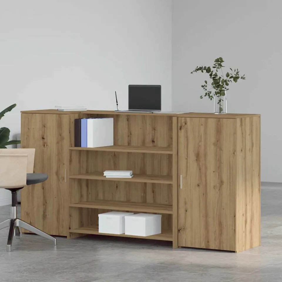 vidaXL Receptiebalie 200x50x103,5cm bewerkt hout artisanaal eikenkleur, foto 2