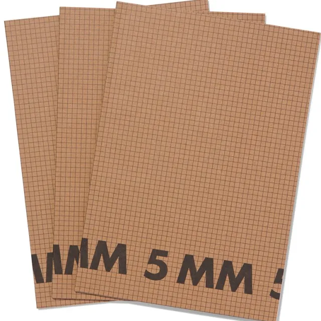HEMA Schriften A4 geruit 5 mm - 3 stuks (bruin)
