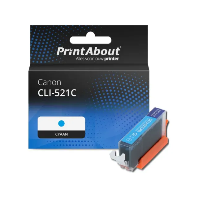 PrintAbout huismerk Inktcartridge CLI-521C Cyaan Geschikt voor Canon