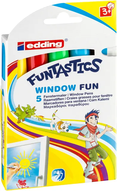 Edding Krijtstift edding 16-5 Funtastics window fun assorti doos à 5 stuks