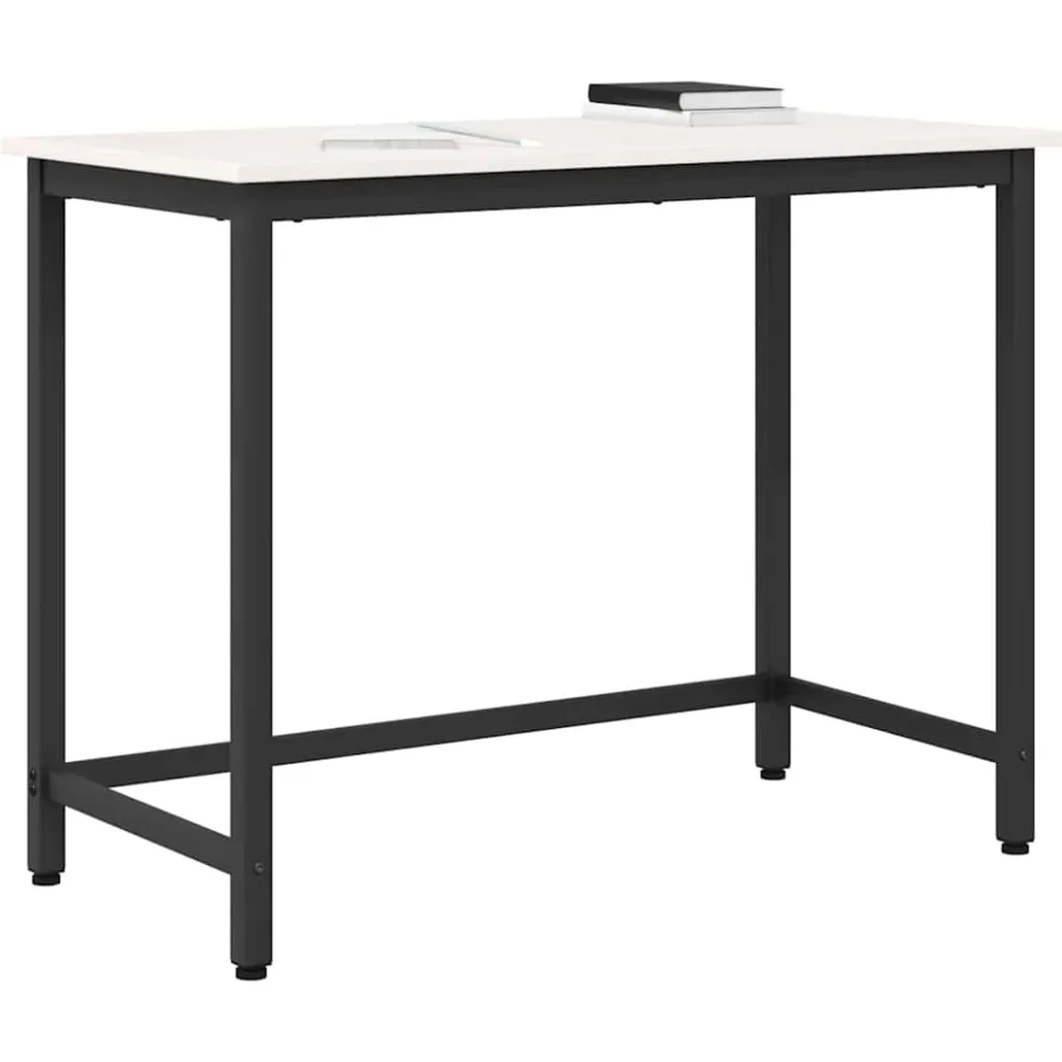 vidaXL Tafel Wit 100 x 50 x 77 cm Engineered hout en staal
