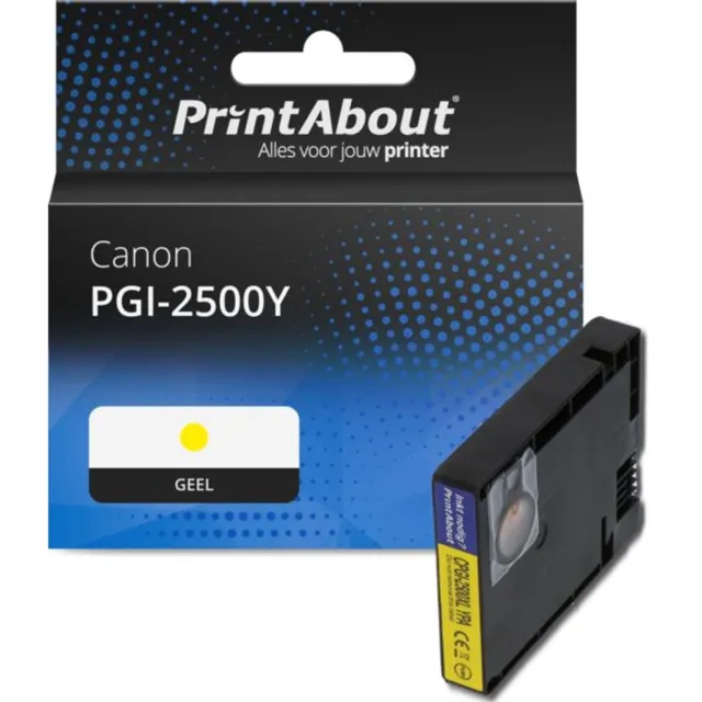 PrintAbout huismerk Inktcartridge PGI-2500Y Geel geschikt voor Canon