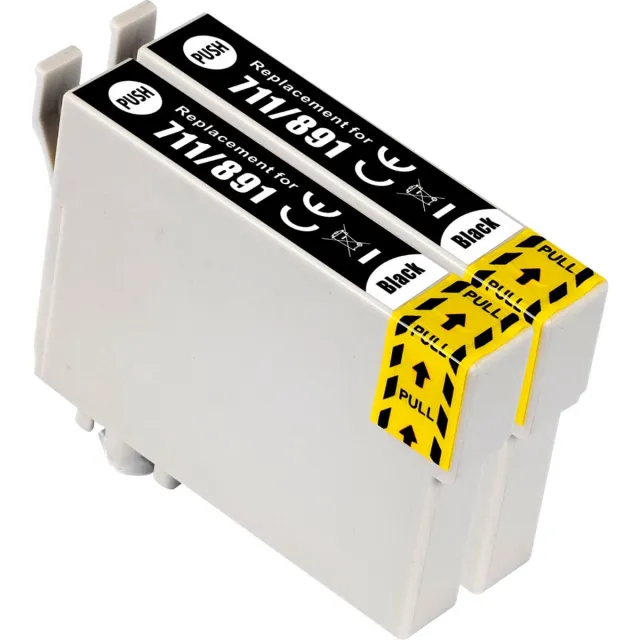 Inktkenners Inktcartridges Geschikt voor Epson T0715 - Multipack van 2 zwart - Geschikt voor Epson Stylus SX105, SX115, SX205, SX215, SX218, SX405, SX510W - T0711, T0712, T0713, T0714 - Inktpatronen - Inkt Multipack 2 zwart