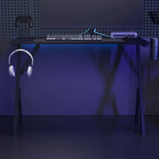 vidaXL Gamingbureau met Y-vormige poten 110x60x75 cm zwart, foto 2