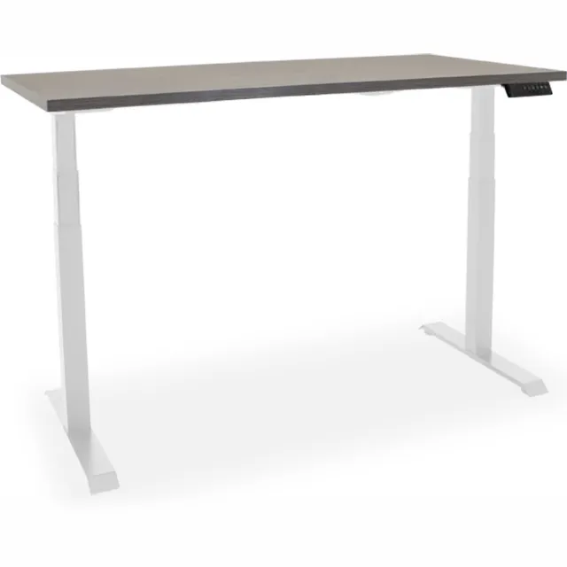 Officetopper Elektrisch zit-sta bureau Essential NPR - 120x80cm - dark oak/wit