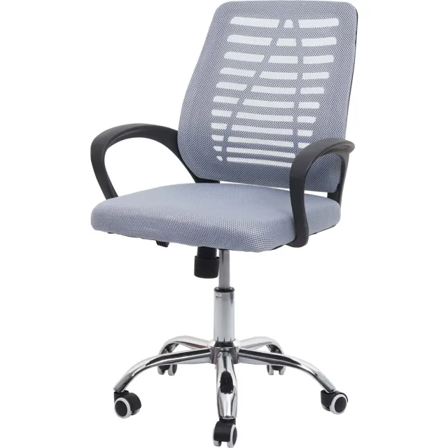 MCW Bureaustoel MCW-L44, bureaustoel computerstoel, ergonomische rugleuning, netbespanning stof/textiel ~ grijs