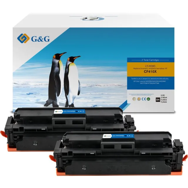 G&G Huismerk Toner Alternatief voor HP 410X (CF410X) Zwart 2-pack Hoge Capaciteit