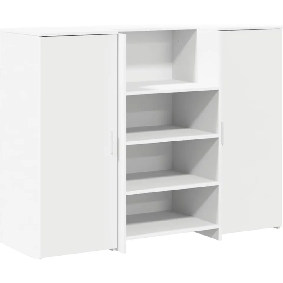 vidaXL Receptiebalie 135x50x103,5 cm bewerkt hout wit, foto 3