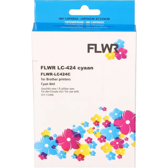 FLWR Cartridges / Brother LC-424 / cyaan / Geschikt voor Brother