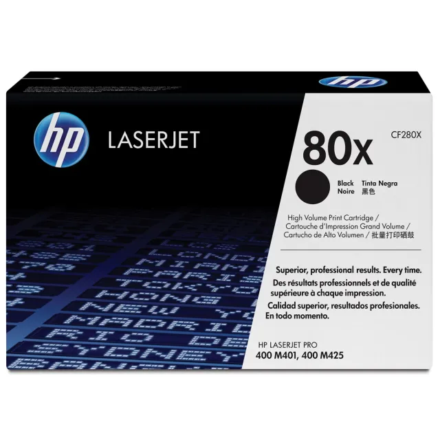 Hp toner 80X, 6 900 pagina's, OEM CF280X, zwart