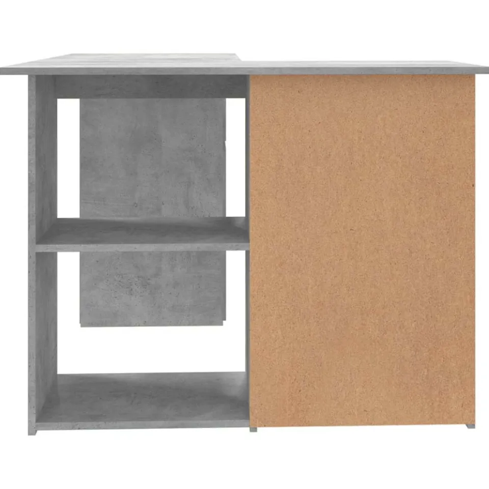 vidaXL Hoekbureau 145x100x76 cm bewerkt hout betongrijs grijs, foto 4