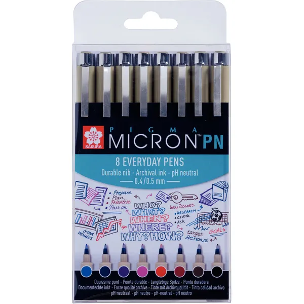 Sakura Fineliner Sakura pigma micron 0.4mm blister à 8 stuks assorti