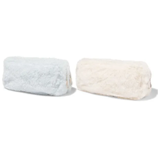 HEMA Etui met dubbele rits fluffy (multicolor)
