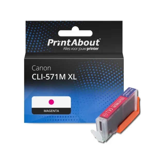 PrintAbout huismerk Inktcartridge CLI-571M XL Magenta Hoge capaciteit Geschikt voor Canon