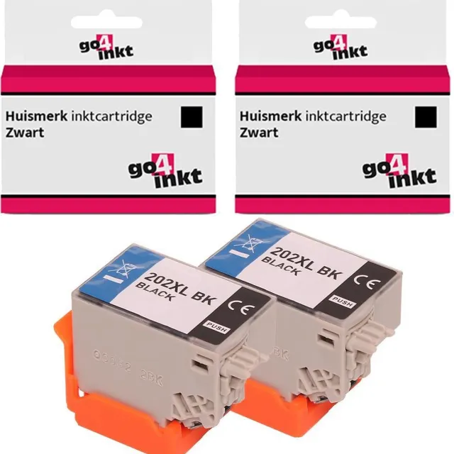 Go4inkt compatible met Epson 202XL twin pack inkt cartridges zwart bk - 2 stuks - Expression Premium XP-6000 XP-6005 XP-6100 XP-6105 2x Zwart