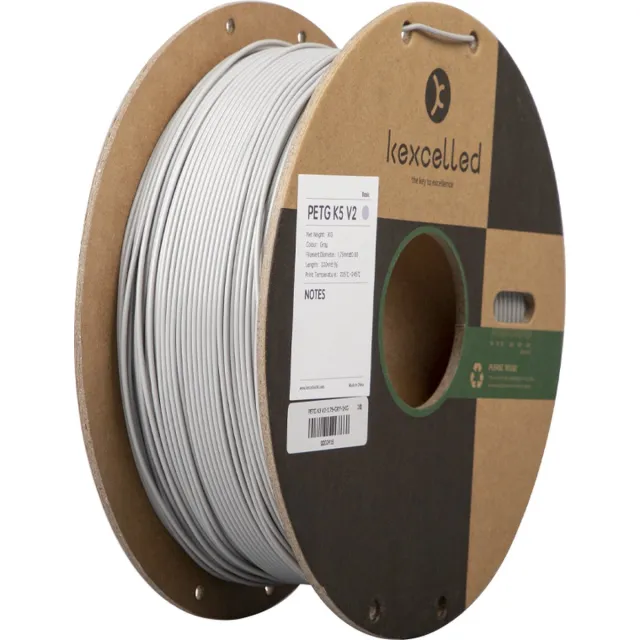 kexcelled PETG Grijs/Grey 1.75mm 1kg 3D Printer filament Grijs/Grey - PETG K5 1kg