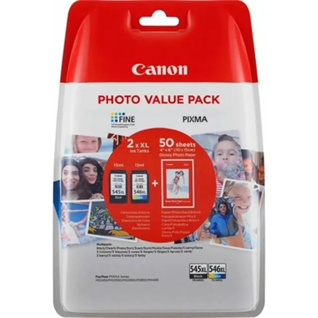 Canon PG-545XL/CL-546XL - Inktcartridge / Zwart / Kleur / Hoge Capaciteit / 50 Vellen Fotopapier