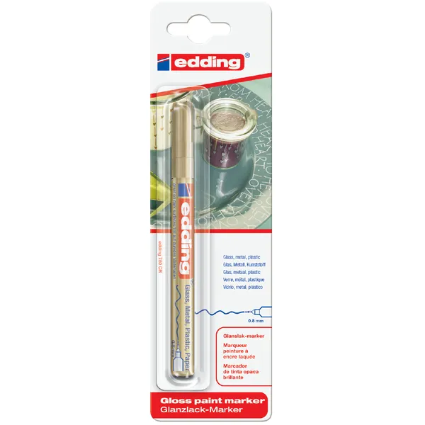 Paintmarker edding 780 op oliebasis 0.8mm goud blister à 1 stuk