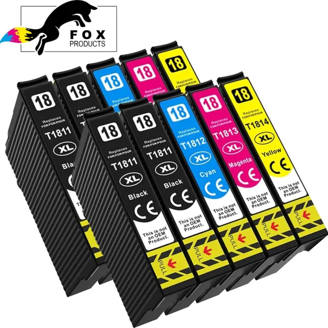 FoxProducts 18XL T18 18-X - cartridge - 10stuks geschikt voor Epson - XP-202 XP-205 XP-212 XP-215 XP -222 XP-225 XP-30 XP-302 XP-305 XP-312 XP-313 XP-315 XP-322 XP-325 XP-33 XP-402 XP-405 XP-412 XP-413 XP-415 XP-420 Cyan, Magenta, Yellow, Black
