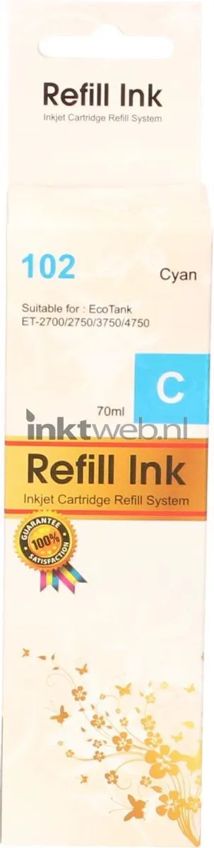 FLWR Inktfles / 102 Ecotank / Cyaan - Geschikt voor Epson