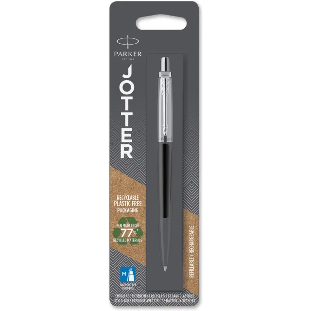 Parker Jotter balpen Bond Street Black CT, op blister blauw